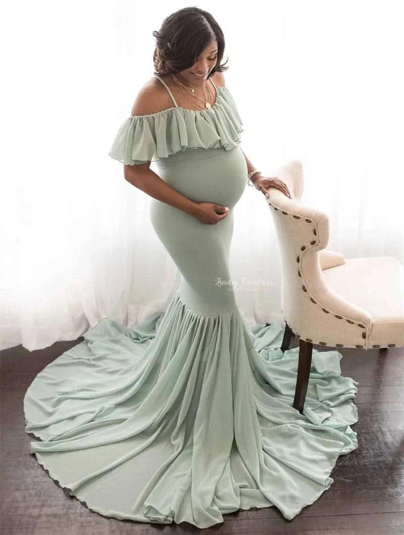 Mermaid Maternity Dresses for Photo Shoot Pregnant Women Pregnancy Dress