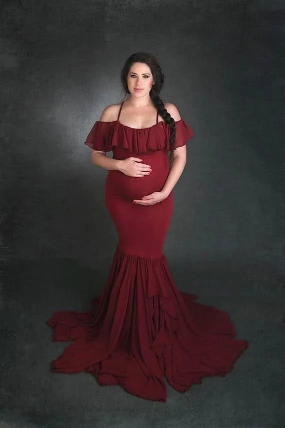 Mermaid Maternity Dresses for Photo Shoot Pregnant Women Pregnancy Dress