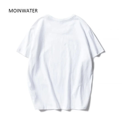 MOINWATER New Women Black White Lady Solid Cotton Tees Short Sleeve T Shirts