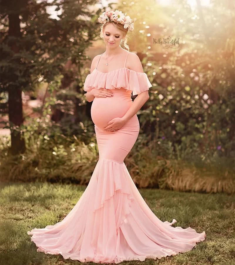 Mermaid Maternity Dresses for Photo Shoot Pregnant Women Pregnancy Dress