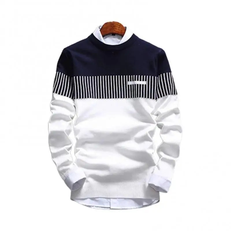 New Autumn Pullovers Men Fashion Stripe Causal Knitted Sweaters