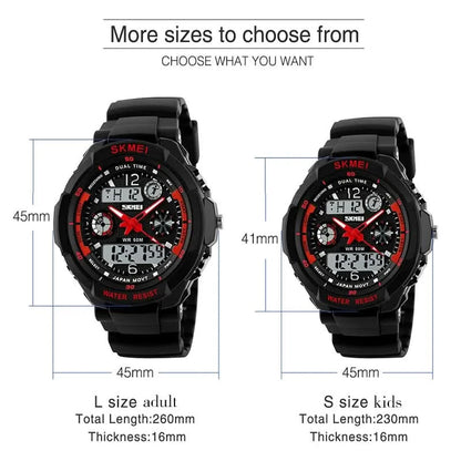 SKMEI Kids Watches Anti-Shock 5Bar Waterproof Outdoor Sport Children Watches