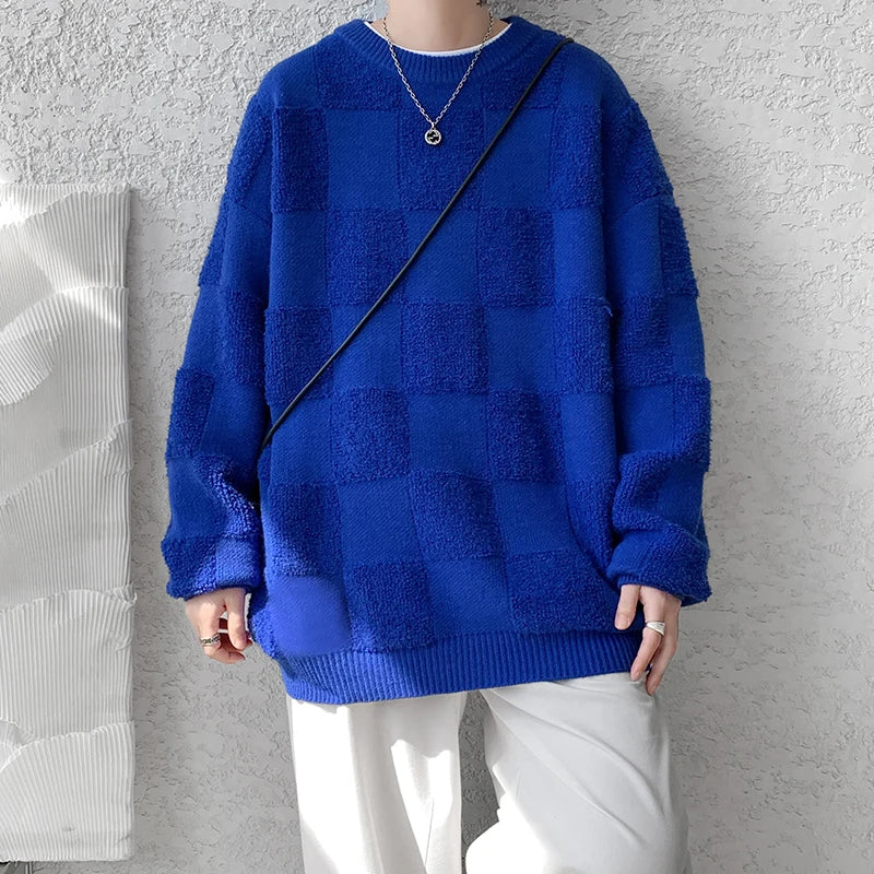 Fashion Mens Sweaters Woolen Streetwear Knitted Pullovers Size M-8xl