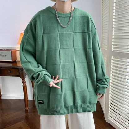 Fashion Mens Sweaters Woolen Streetwear Knitted Pullovers Size M-8xl