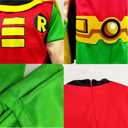 Young Justice Teen  Tim Drake  Robin 3-10years Kids 4pcs/1set Damian Costume