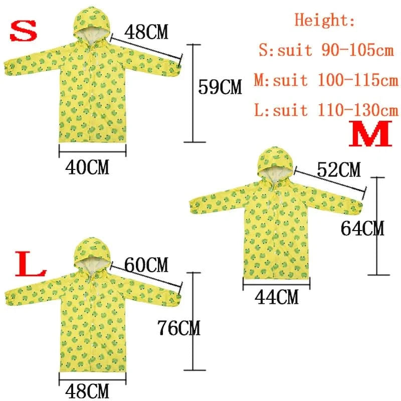 Children Raincoat Kids for Girls Boys Cute Waterproof Child Rain Coat