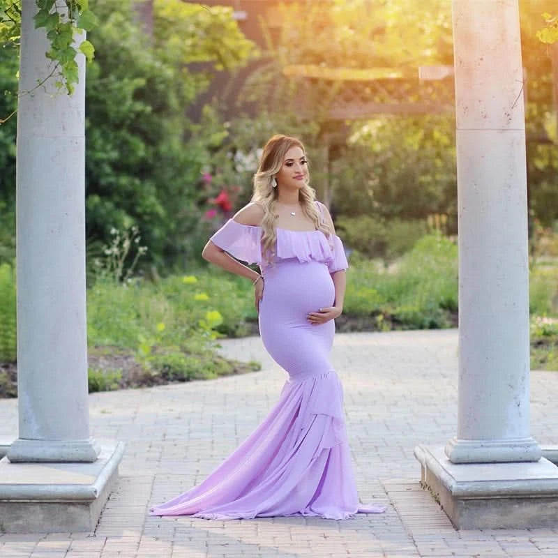 Mermaid Maternity Dresses for Photo Shoot Pregnant Women Pregnancy Dress