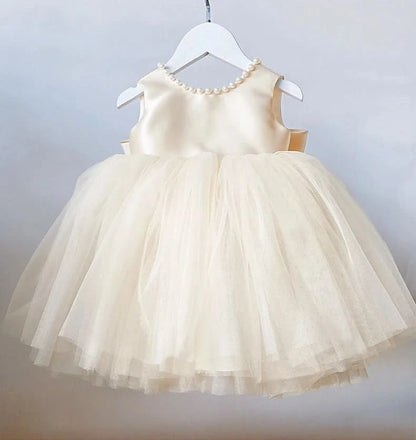 Baby Dresses for Kid Girls Princess Beading Backless Wedding Party Clothes