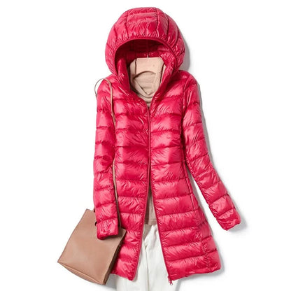 Winter Jackets Womens Duck Down Jackets Long Ultra Light Thin Puffer Jacket