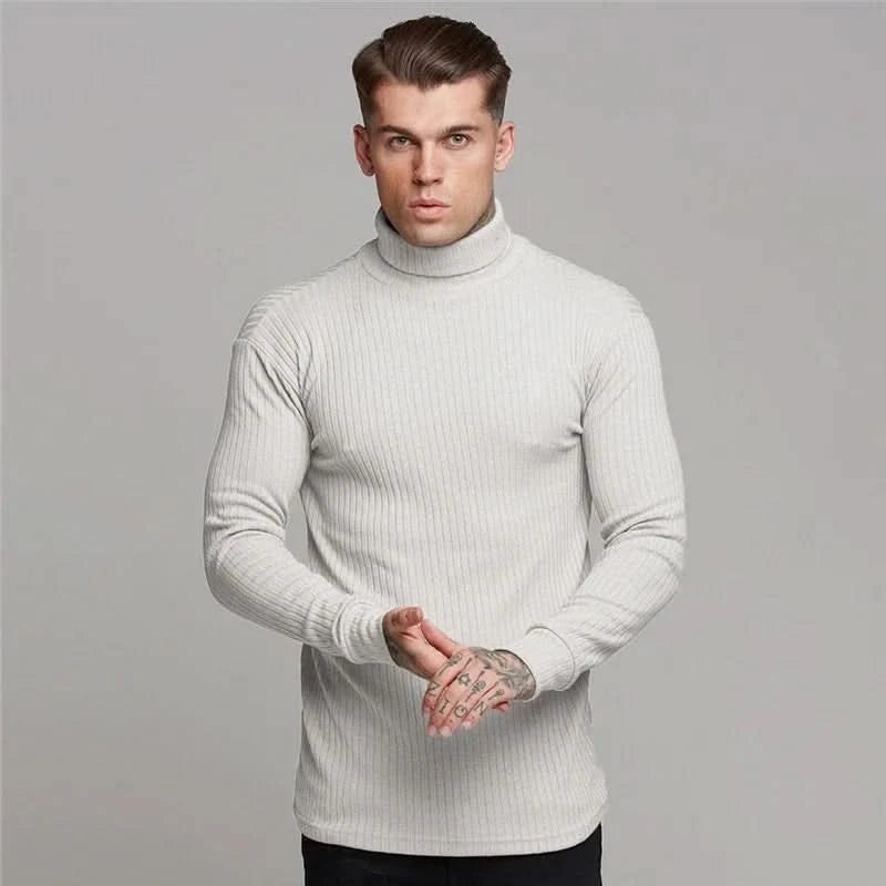 Men's T-Shirt Sweater O-Neck Slim Fit Knittwear Mens Long Sleeve Pullovers