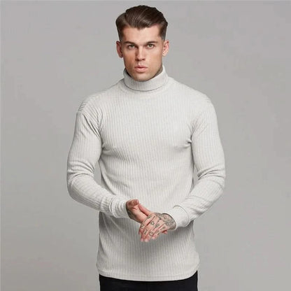 Men's T-Shirt Sweater O-Neck Slim Fit Knittwear Mens Long Sleeve Pullovers