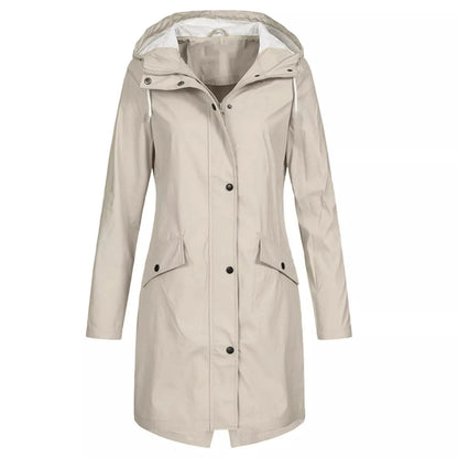 Raincoat Women'S Zipper Waterproof Raincoat Jacket Lightweight Rain Jacket