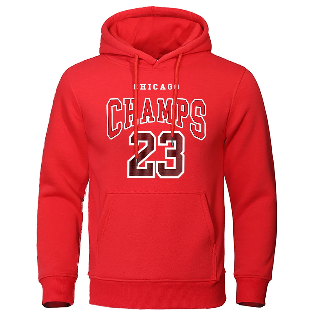 Men Hoodies CHAMPS 23 Printed Male Sweatshirts Fashion Warm Streetwear Pullovers