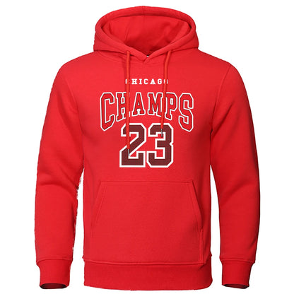 Men Hoodies CHAMPS 23 Printed Male Sweatshirts Fashion Warm Streetwear Pullovers