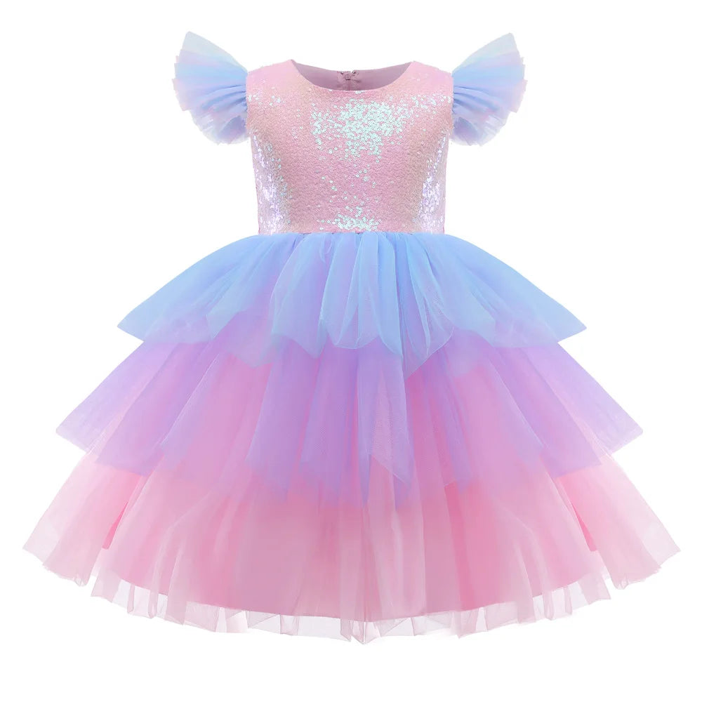 Kids Clothes Summer Fashion Unicorn Rainbow Dress Clothes Sets