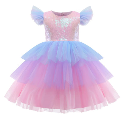 Kids Clothes Summer Fashion Unicorn Rainbow Dress Clothes Sets