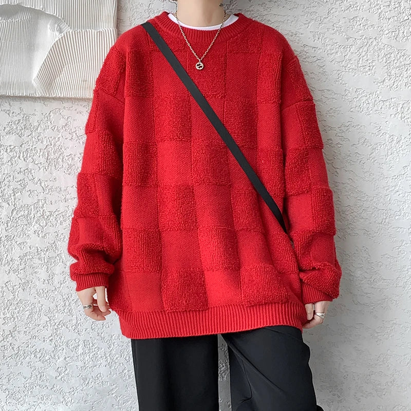 Fashion Mens Sweaters Woolen Streetwear Knitted Pullovers Size M-8xl