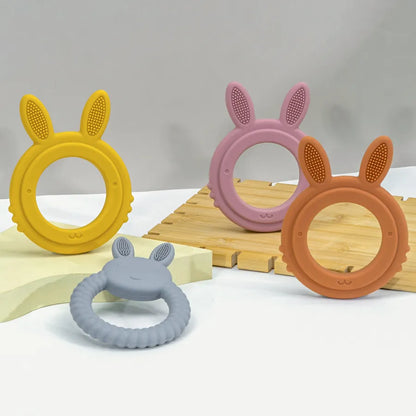 1Pcs Baby Teether Silicone Toy BPA Free Cartoon Rabbit Nursing