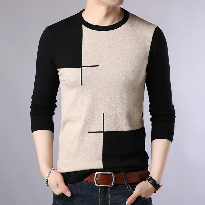 2024 Autumn Casual Men's Sweater O-Neck Knittwear Sweaters Pullovers Homme M-3xl