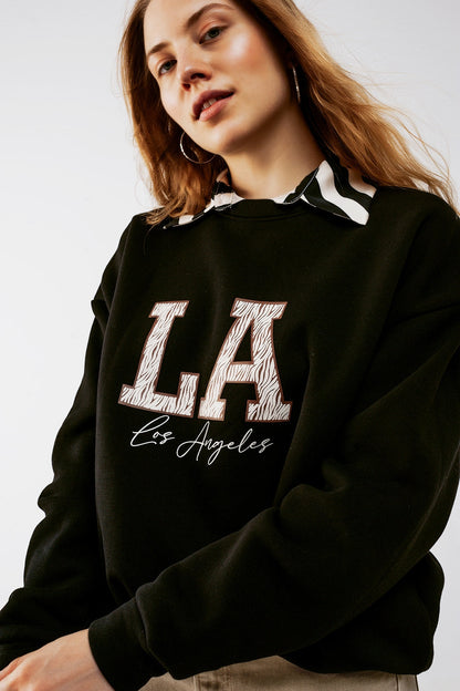 LA Oversized Sweat in Black