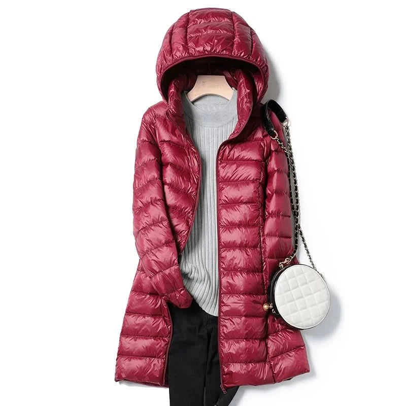 Winter Jackets Womens Duck Down Jackets Long Ultra Light Thin Puffer Jacket