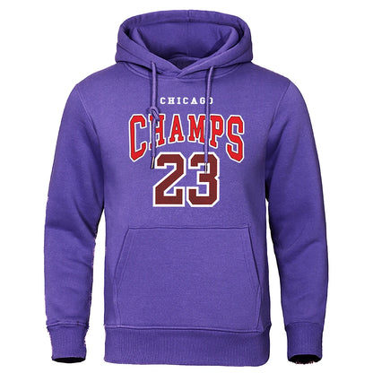 Men Hoodies CHAMPS 23 Printed Male Sweatshirts Fashion Warm Streetwear Pullovers